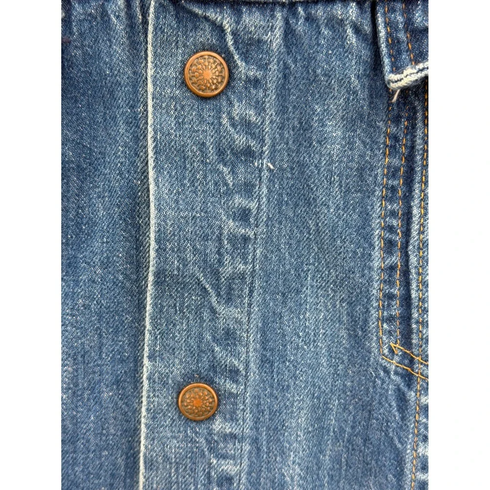 Vintage Denim Trucker Jacket Custom Mens Medium Patchwork One of a Kind - Picture 4 of 11